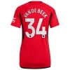 Camisola Manchester United Van De Beek 34 Mulher Equipamento Principal 2023-24 Manga Curta